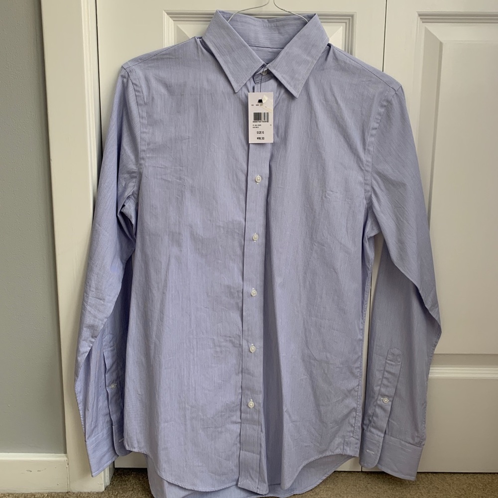 Club Monaco Mini Stripe Oxford Button Down